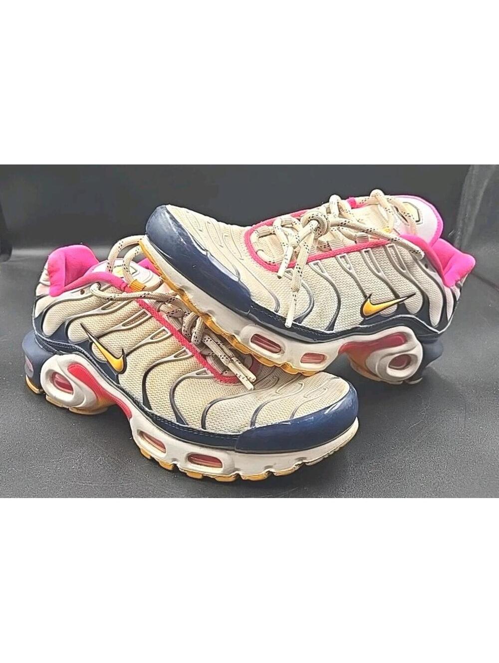 Nike Air Max Plus Premium TN CI5780-100 Pink Navy Womens Shoes Size 7 Nice 2018